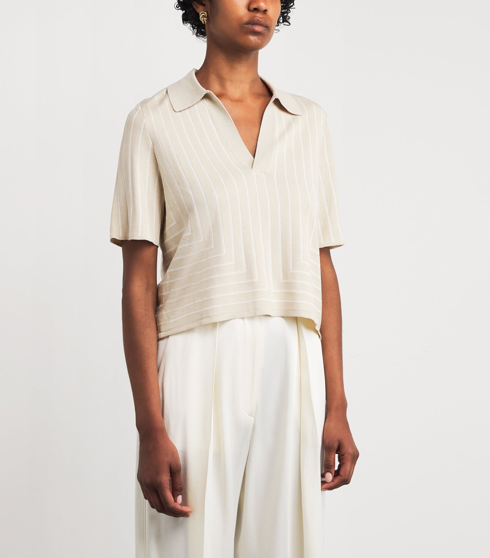 Multi Silk-Cotton-Blend Geometric Jacquard Polo Shirt