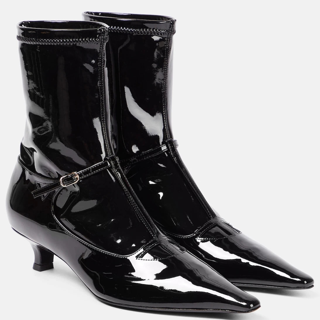 The Row - Cyd patent leather ankle boots
