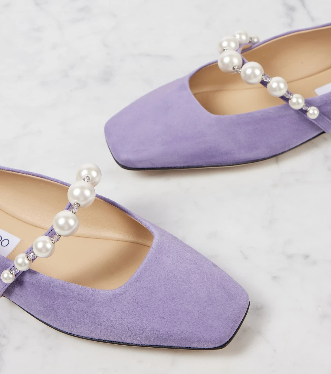 Jimmy Choo - Ade embellished suede ballet flats