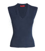 MAX&Co. Blue Knitted Cut-Out Top