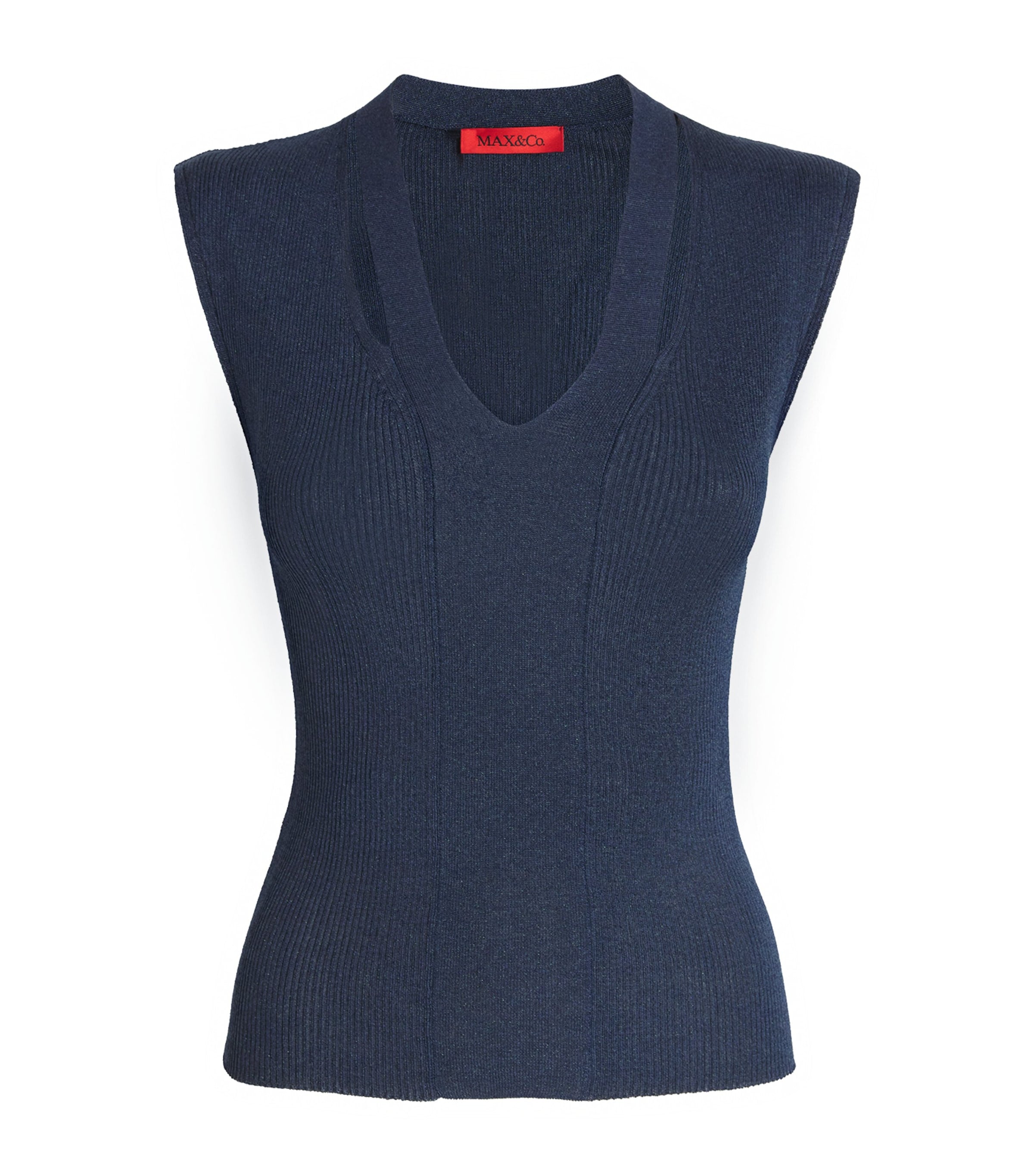 MAX&Co. Blue Knitted Cut-Out Top