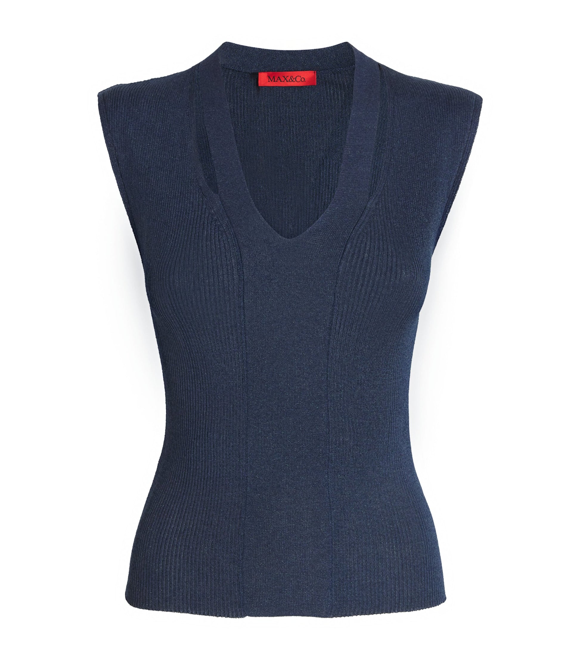MAX&Co. Blue Knitted Cut-Out Top