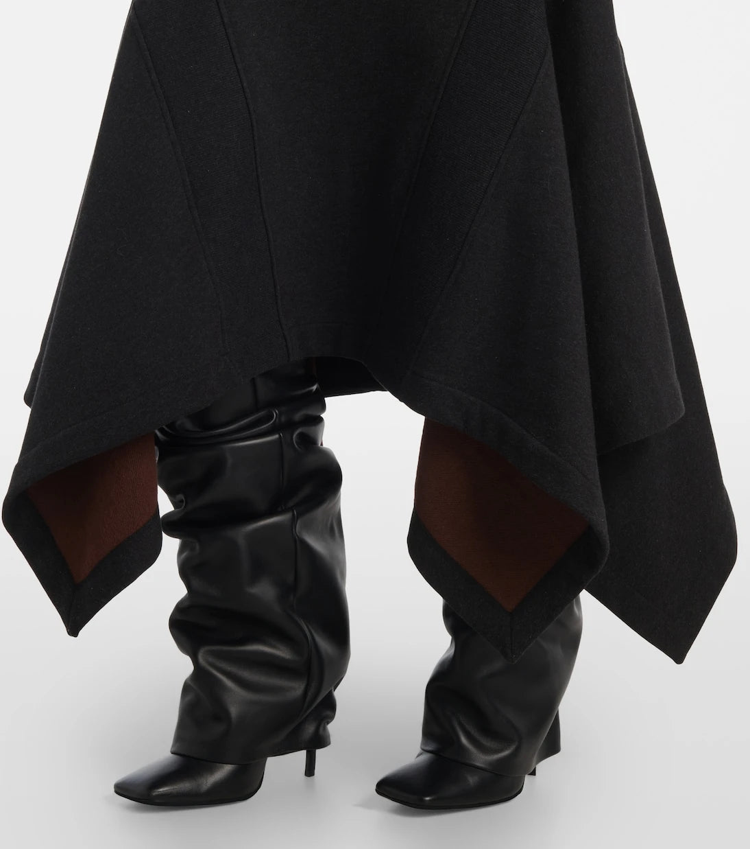 The Attico - Asymmetric cotton midi skirt