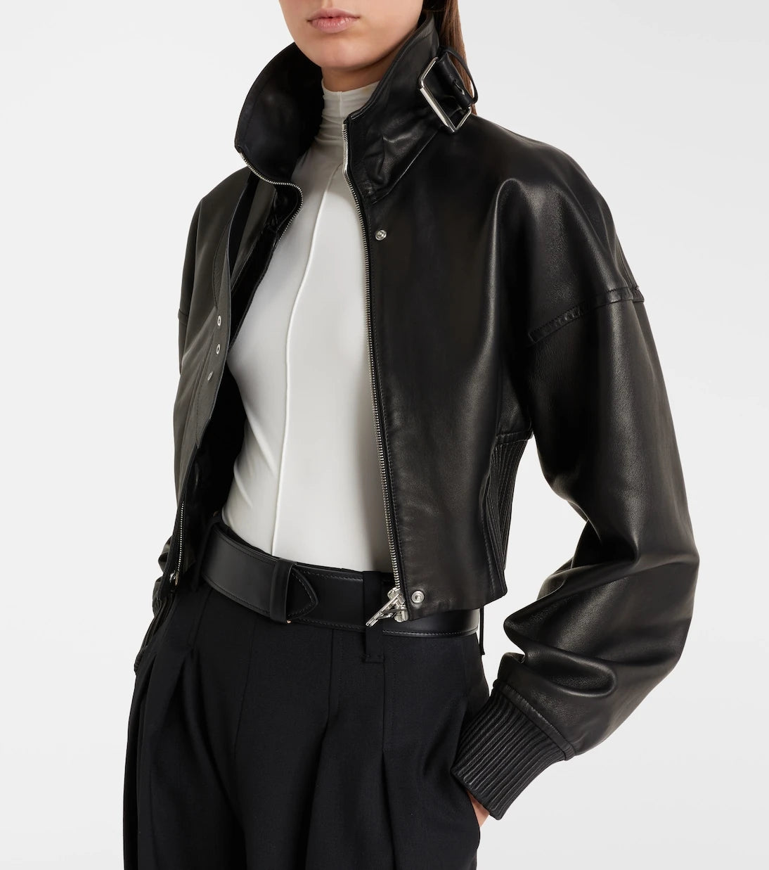 Sportmax - Ossido leather blouson jacket