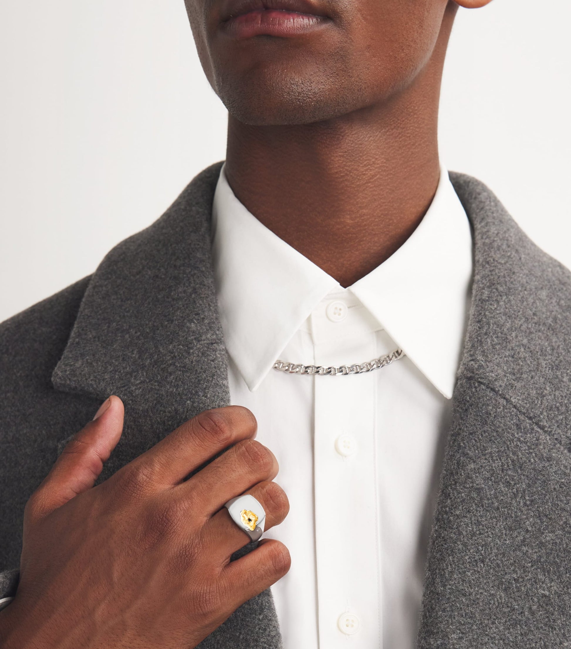 Sterling Silver and Black Diamond Signet Ring