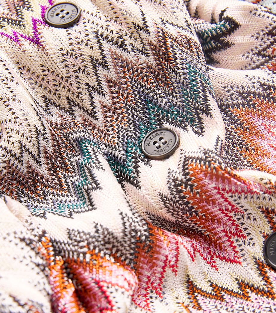 Multi Knitted Zigzag Shirt Midi Dress