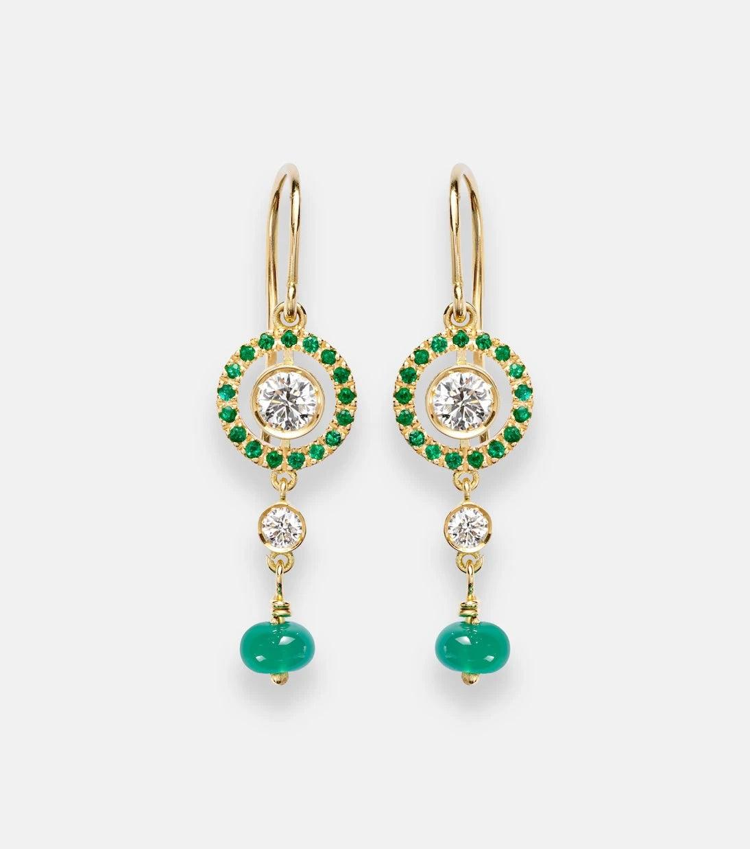 Ileana Makri - Orbit 18kt gold drop earrings with gemstones