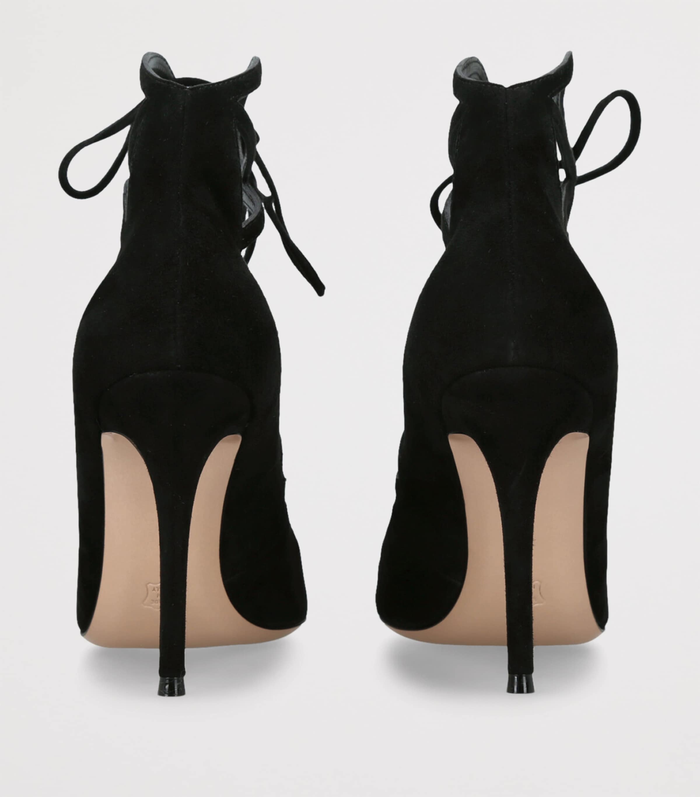 Gianvito Rossi Black Suede Tie-Up Pumps 95