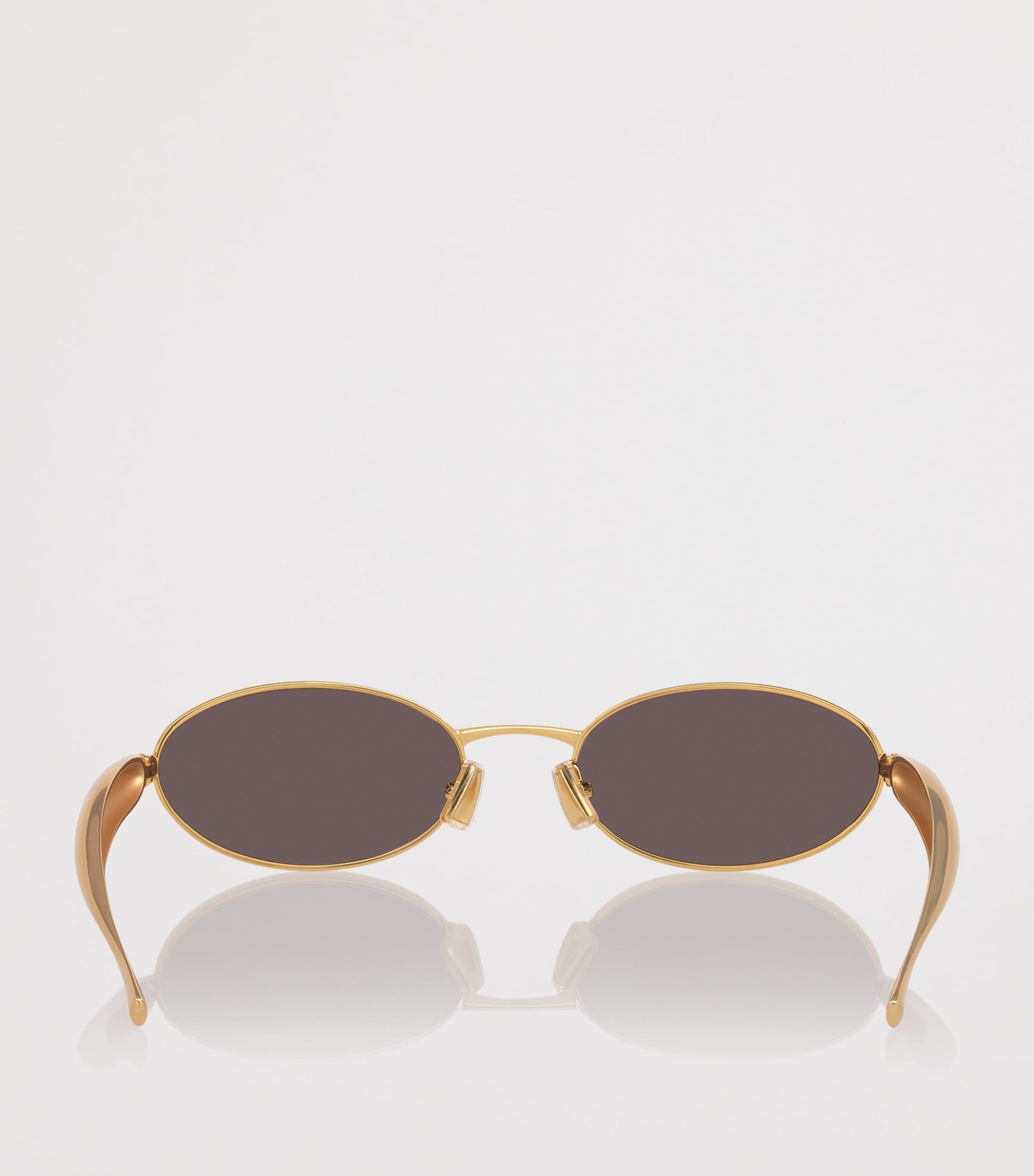 Bottega Veneta Gold Oval Sardine Sunglasses