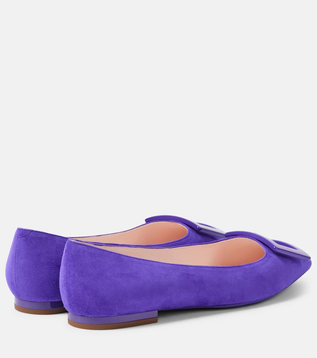 Roger Vivier - حذاء باليه غوميتين من جلد الشمواه