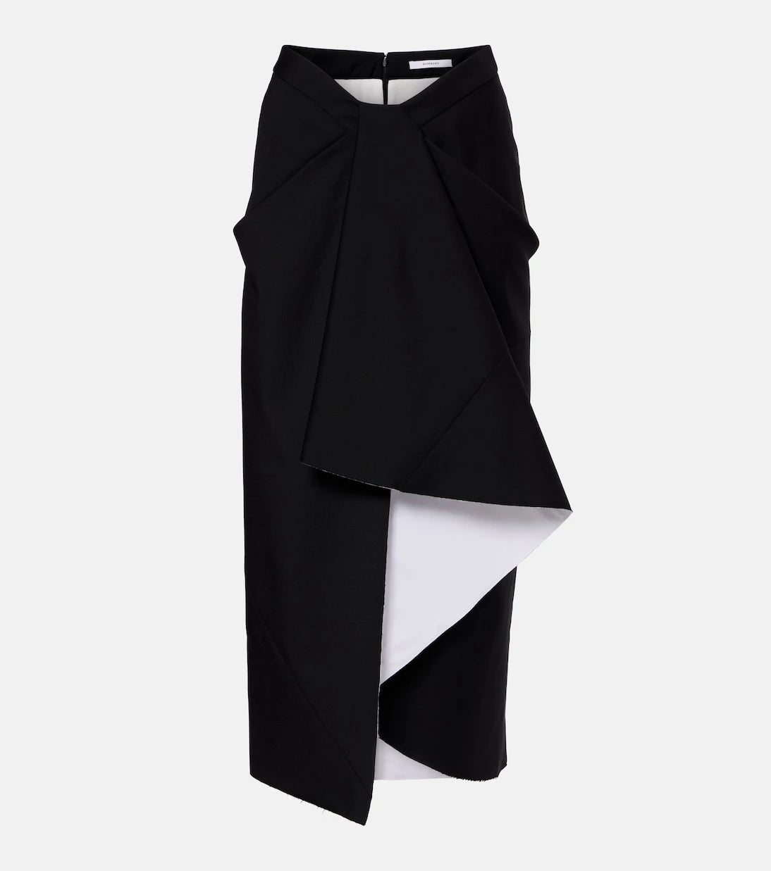 Givenchy - Draped wool and mohair midi skirt