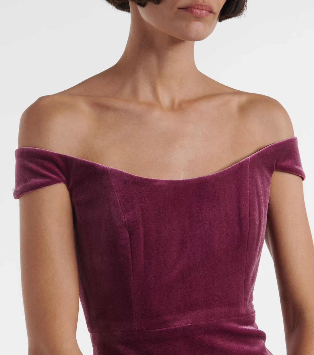 Alex Perry - Off-shoulder velvet corset dress