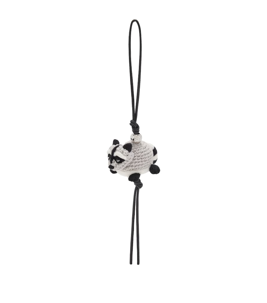 LOEWE Grey Wool Racoon Bag Charm