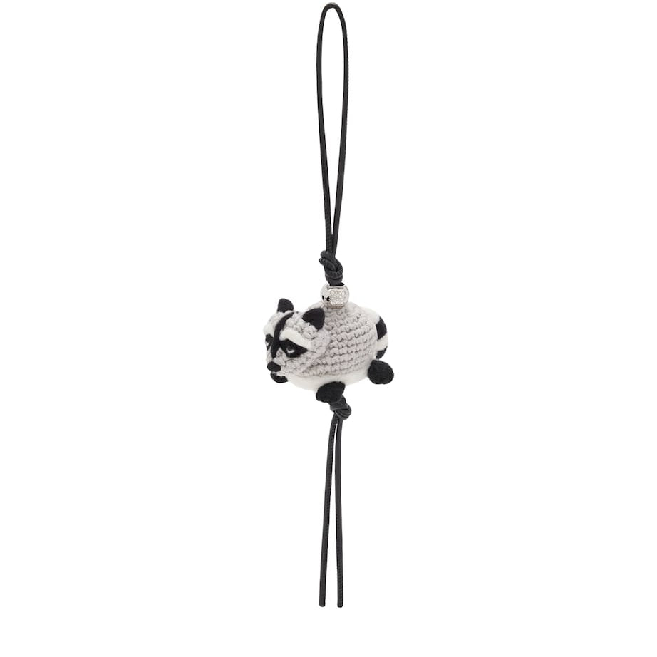 LOEWE Grey Wool Racoon Bag Charm