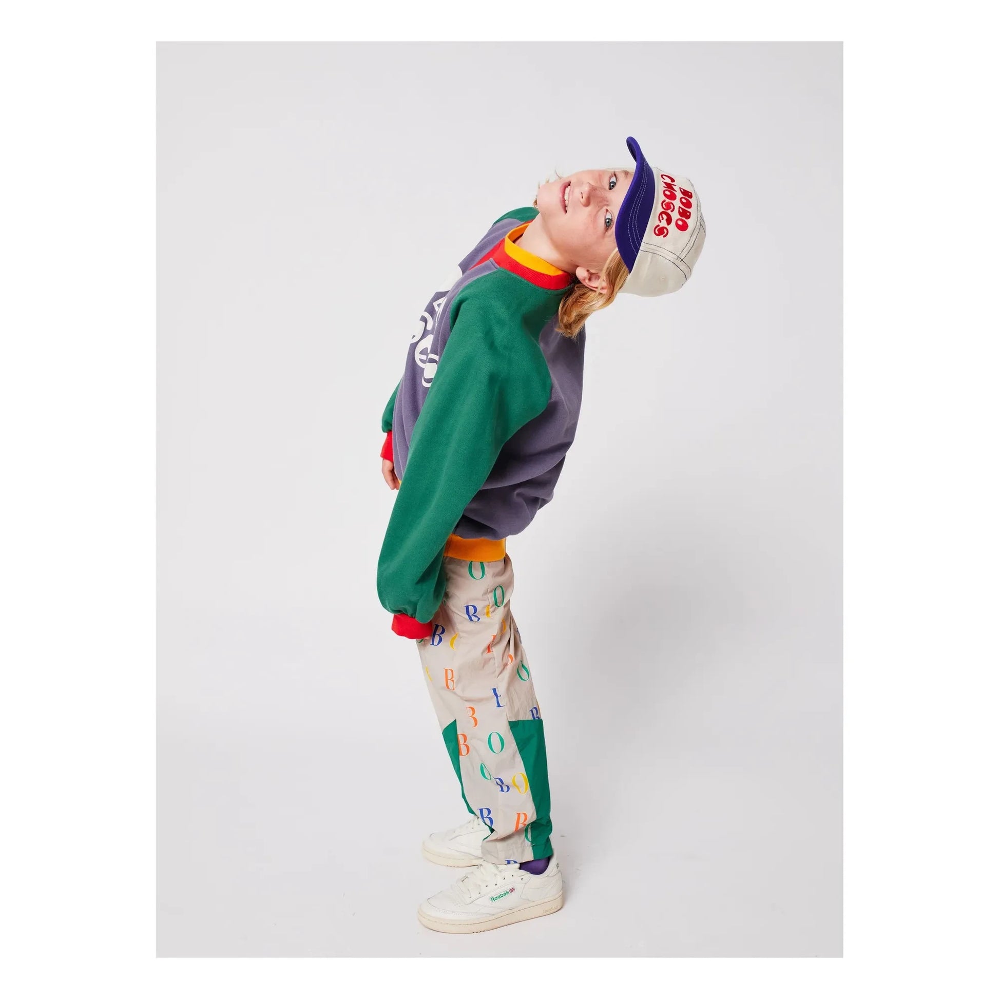 Bobo Choses - Colorblock organic cotton sweatshirt | Mauve