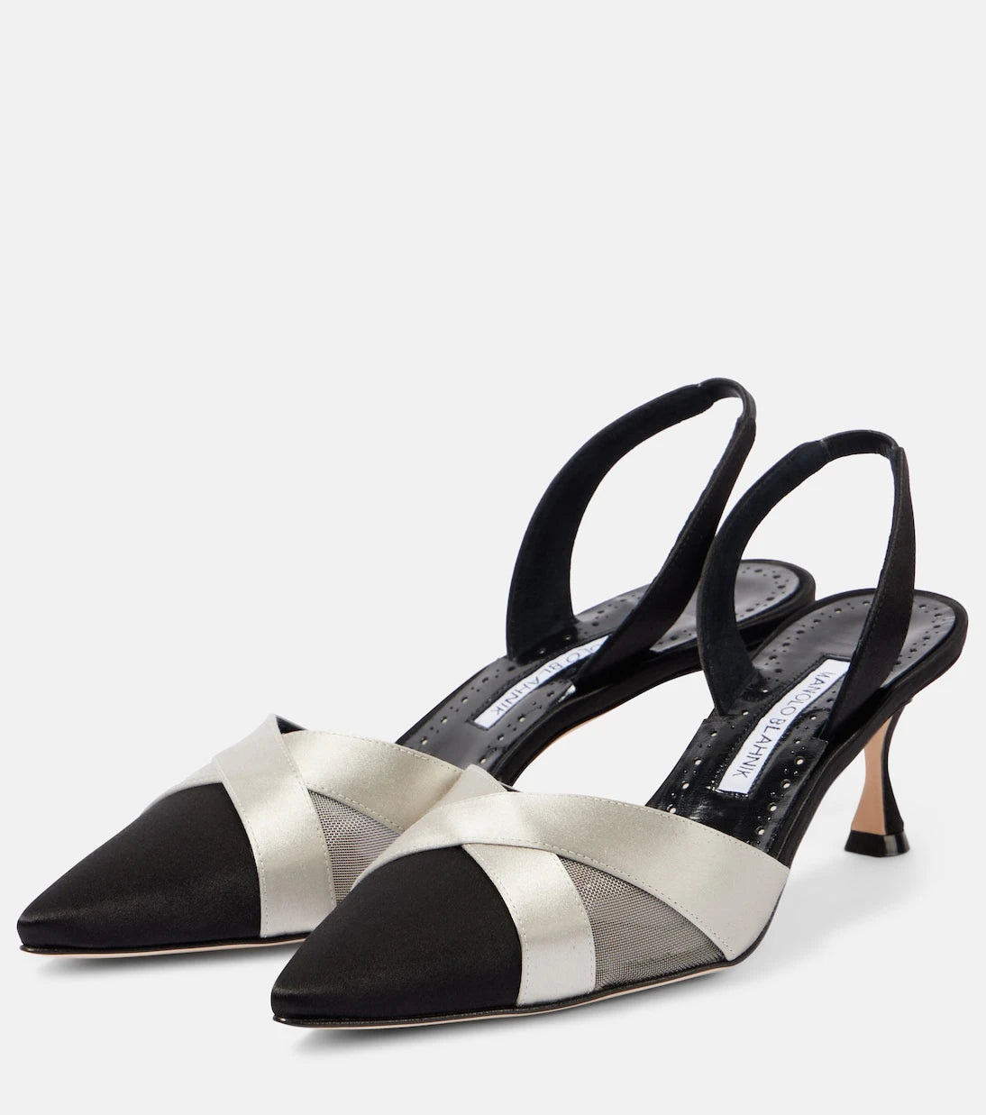 Manolo Blahnik - Oyounasli 50 satin slingback pumps