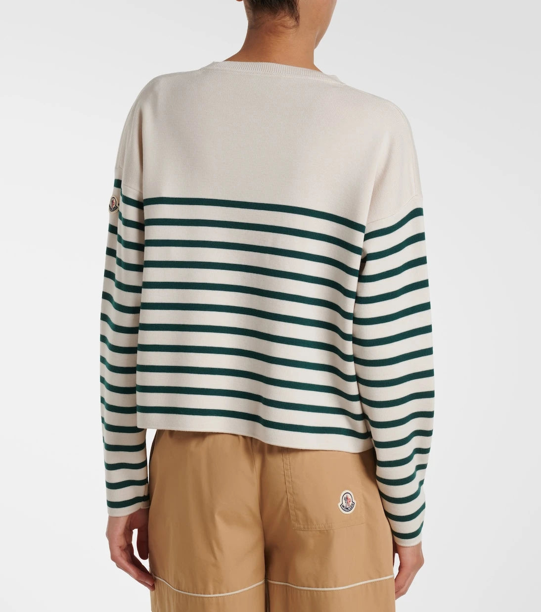 Moncler - Embroidered striped virgin wool sweater