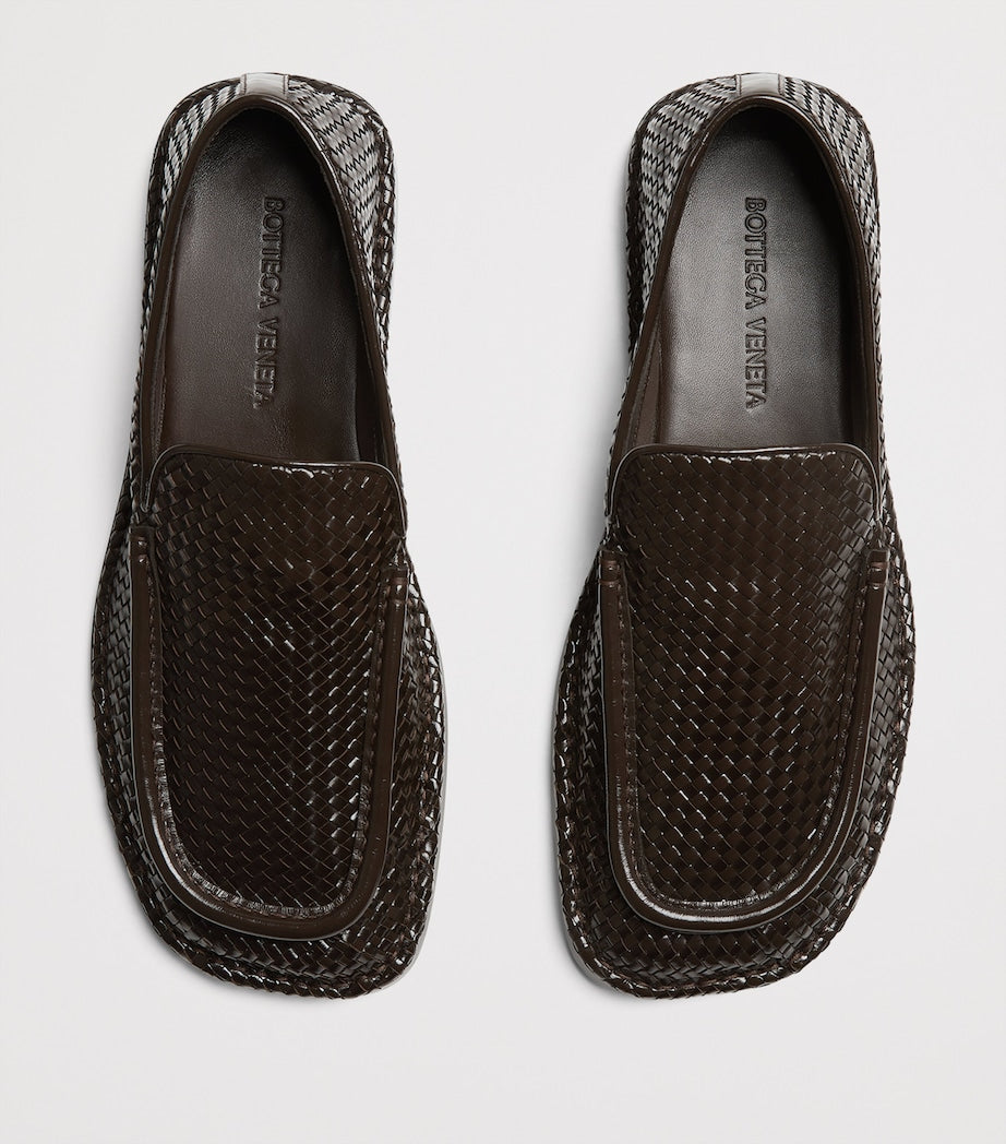 Bottega Veneta Leather Woven Daddy Loafers