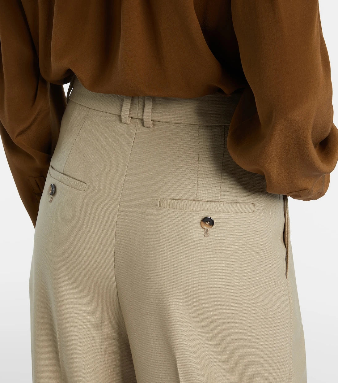 Saint Laurent - Wool and silk wide-leg pants