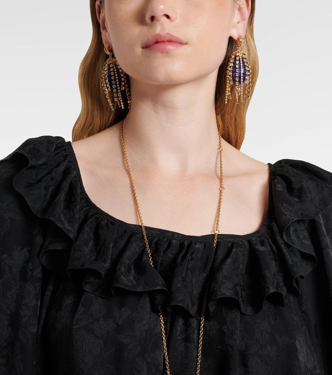 Chloé - Crystal-embellished drop earrings