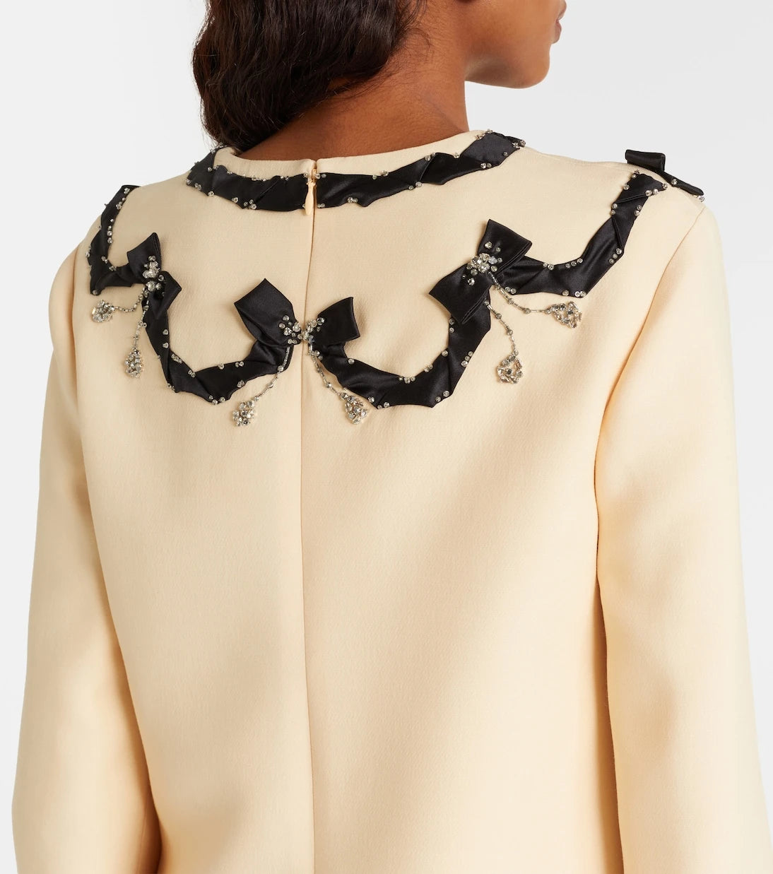 Valentino - Crepe Couture embellished minidress