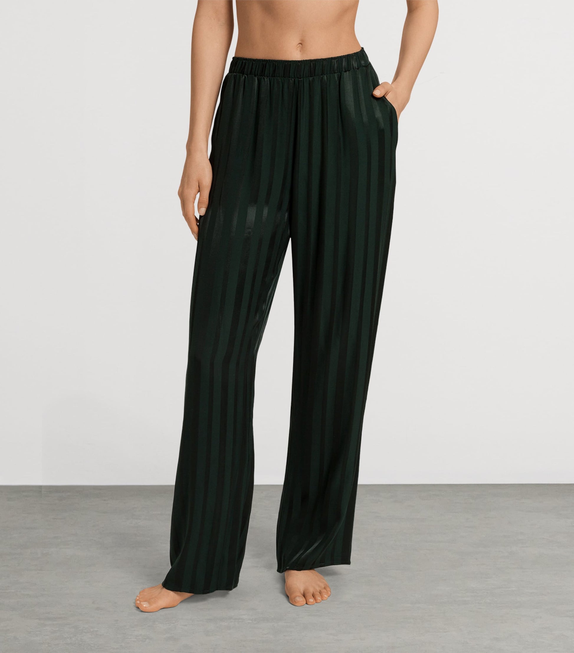 Hanro Green Stripe Indra Pyjama Bottoms