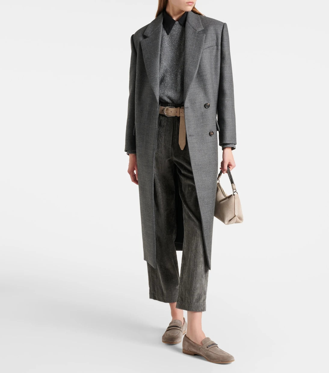 Brunello Cucinelli - بنطلون مستقيم مطوي من القطن