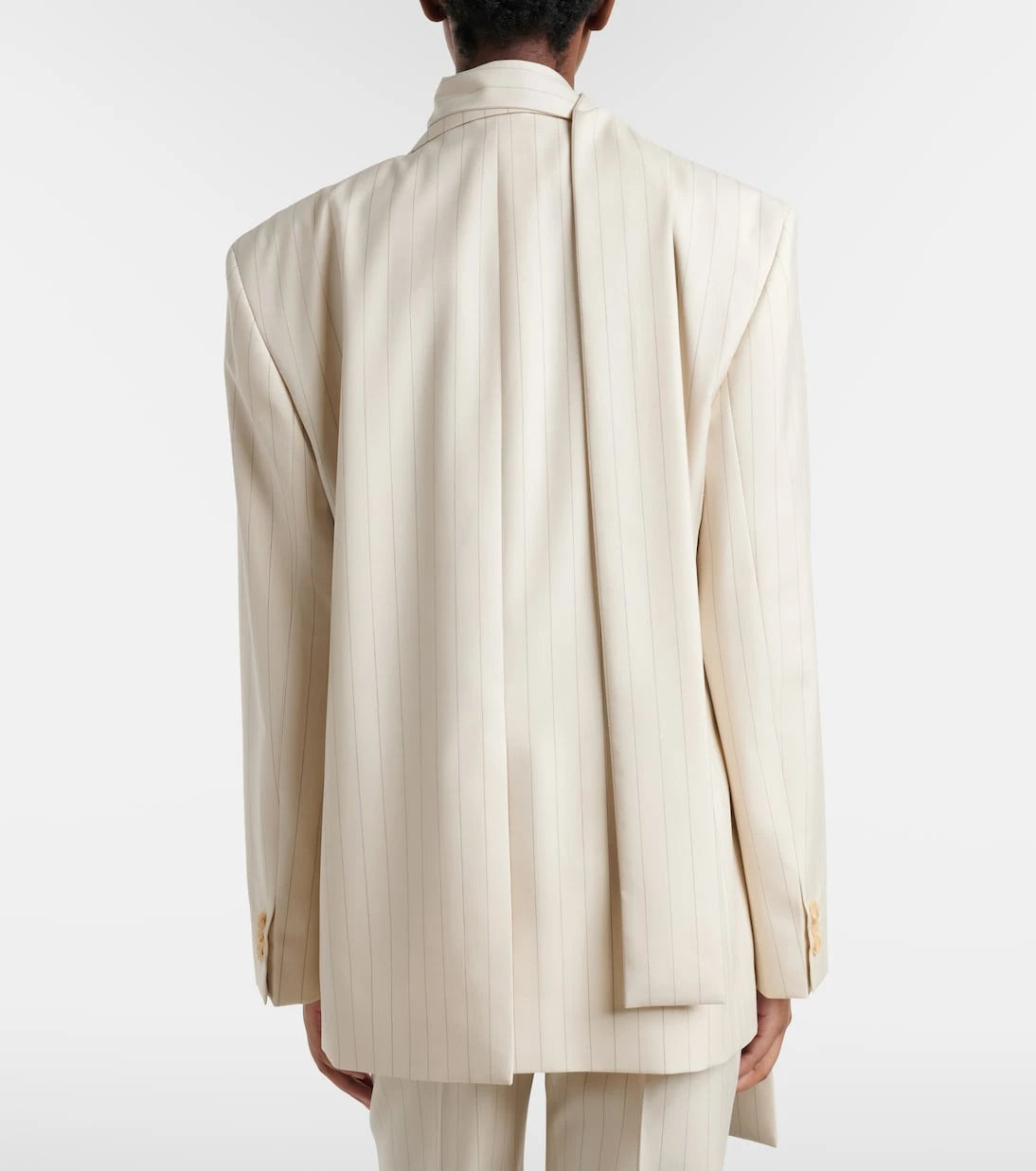 Acne Studios - سترة صوف مخططة بدبوس