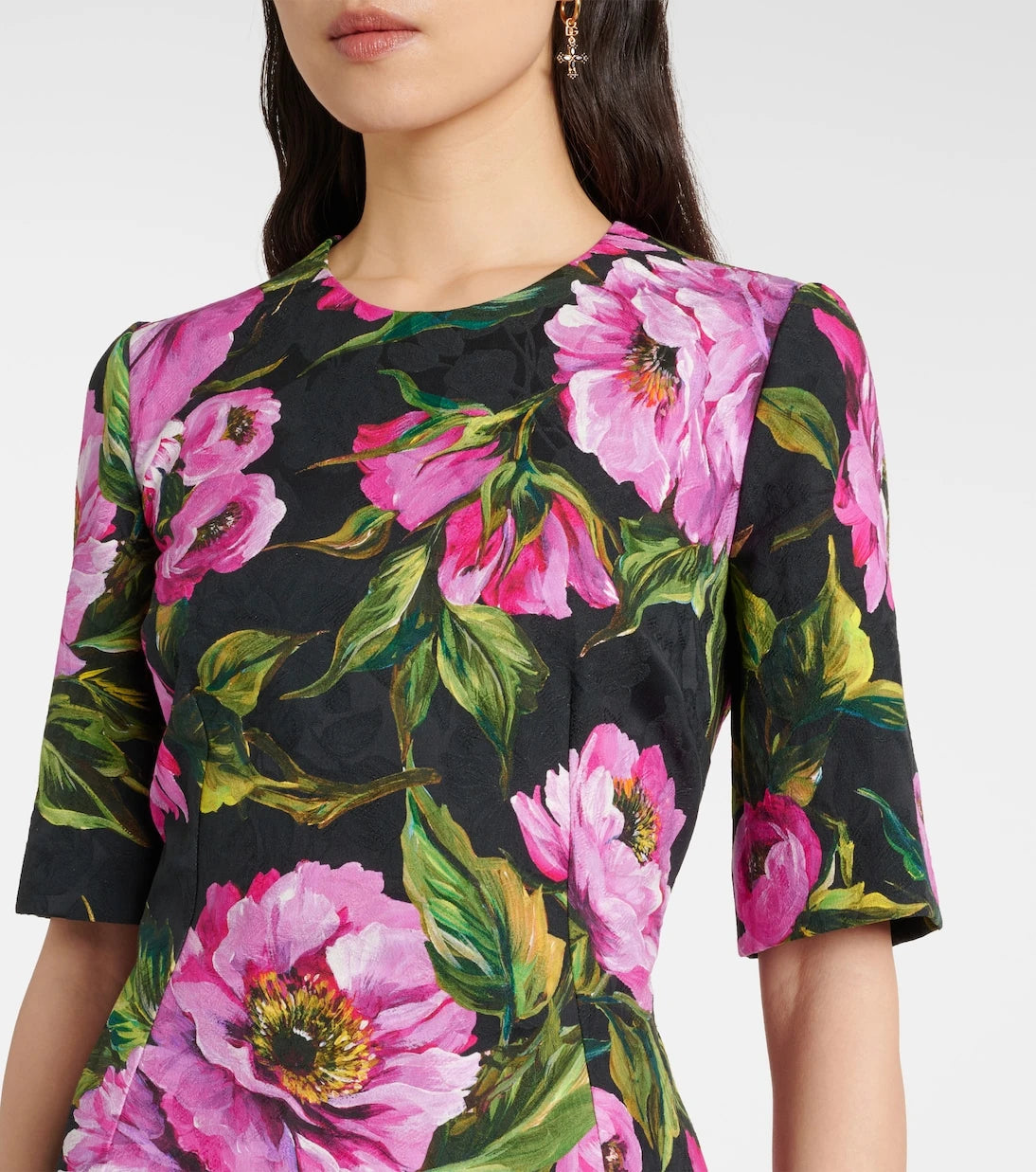 Dolce&Gabbana - Floral cotton jacquard minidress