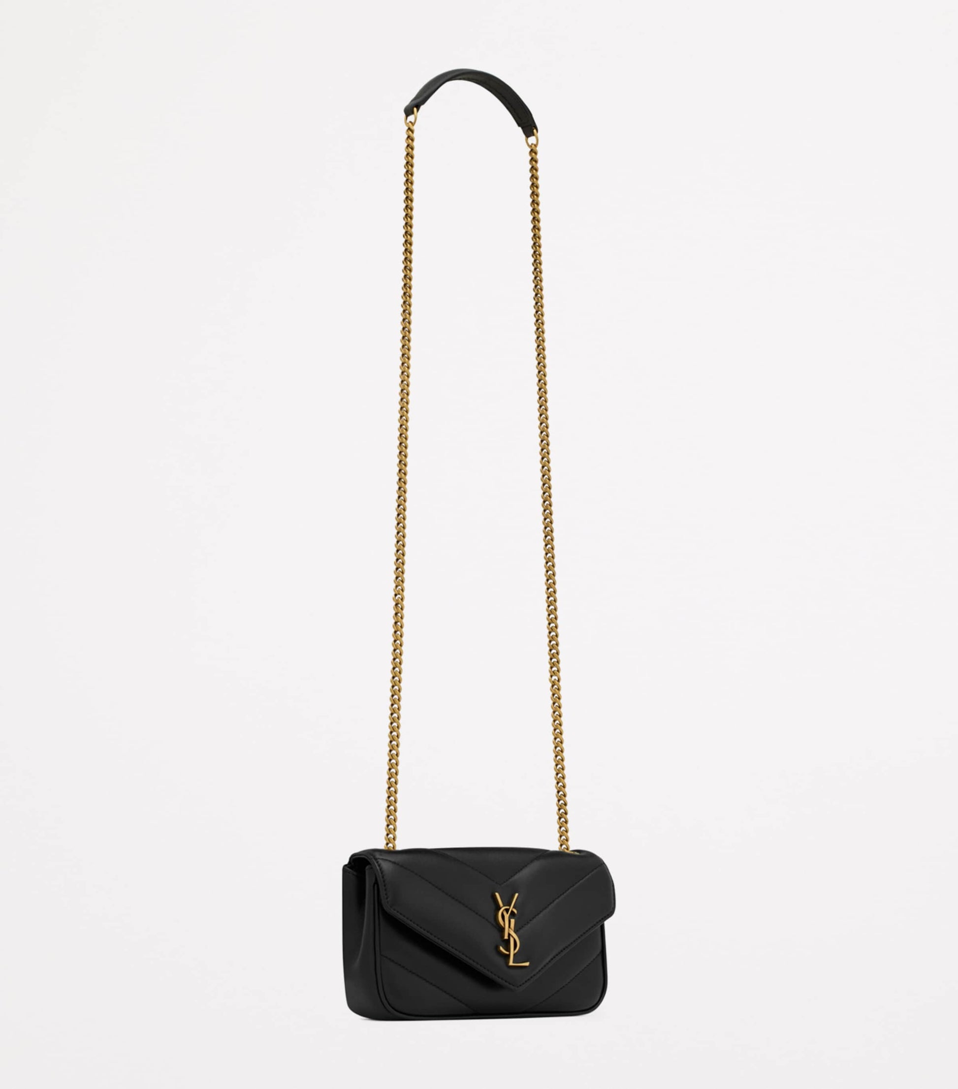Saint Laurent Black Mini Loulou Shoulder Bag