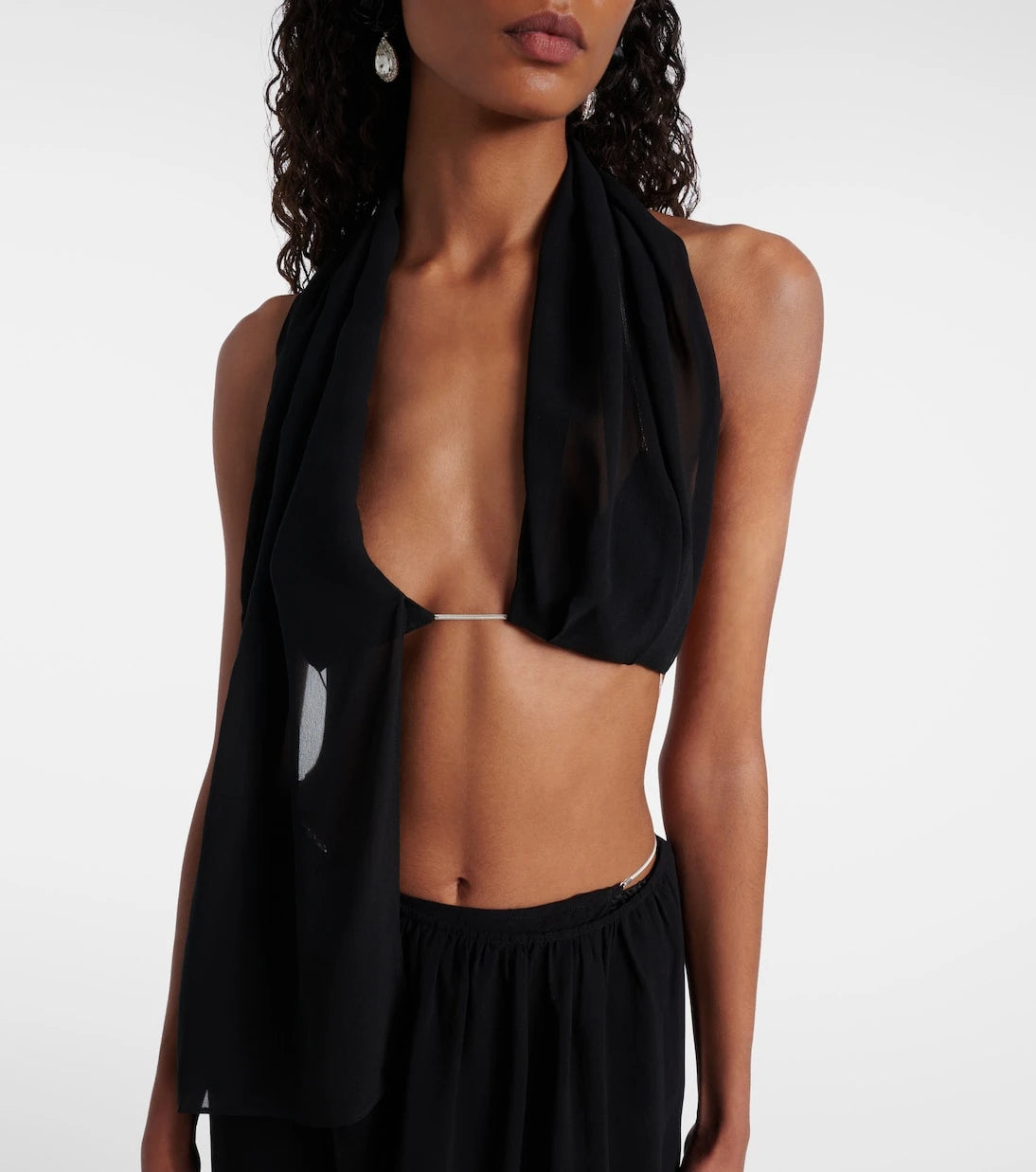 Christopher Esber - Open-back silk georgette top