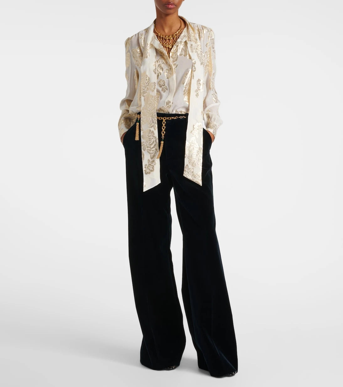 Chloé - Cotton velvet flared pants