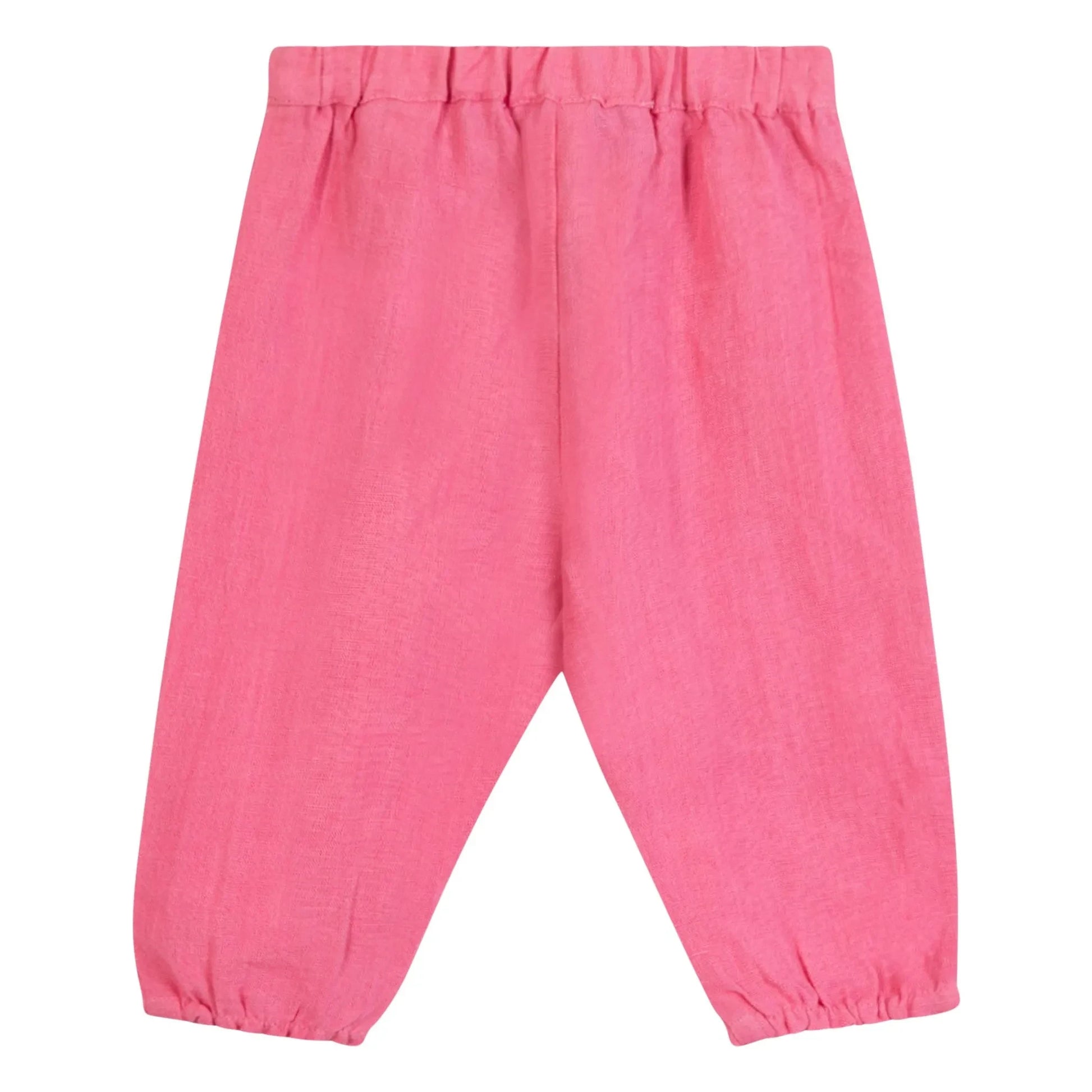 Tartine et Chocolat - Linen Ruffle Pants | Candy pink