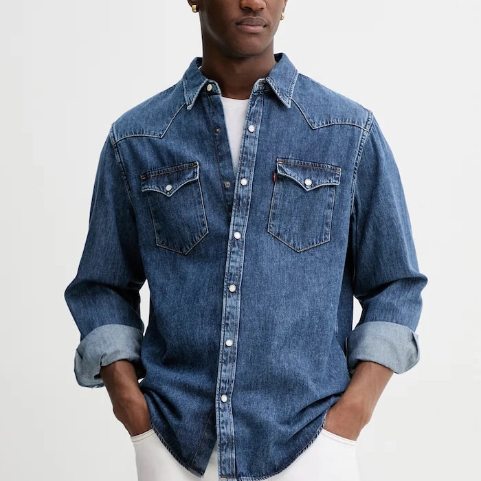 Levi's риза мъжка от деним BARSTOW WESTERN STANDARD