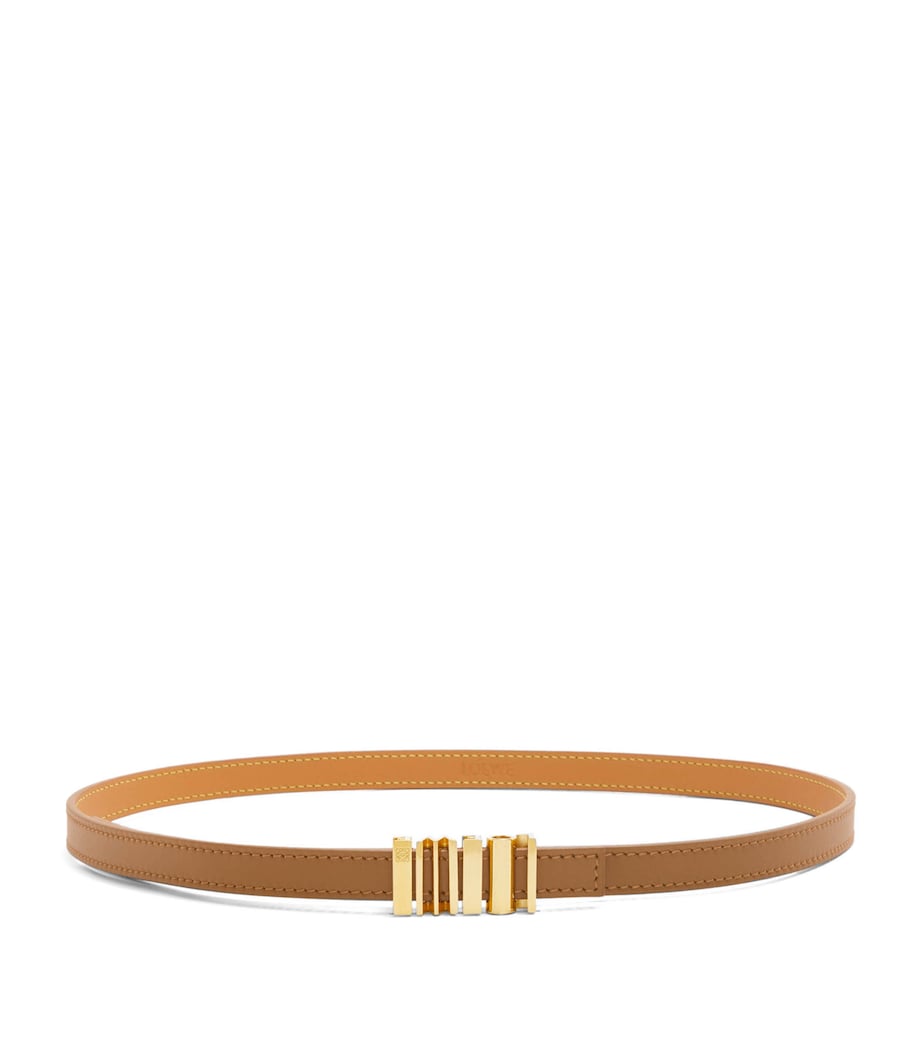 LOEWE Brown Leather Graphic Belt