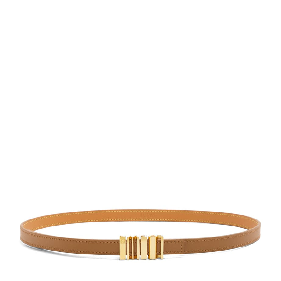 LOEWE Brown Leather Graphic Belt