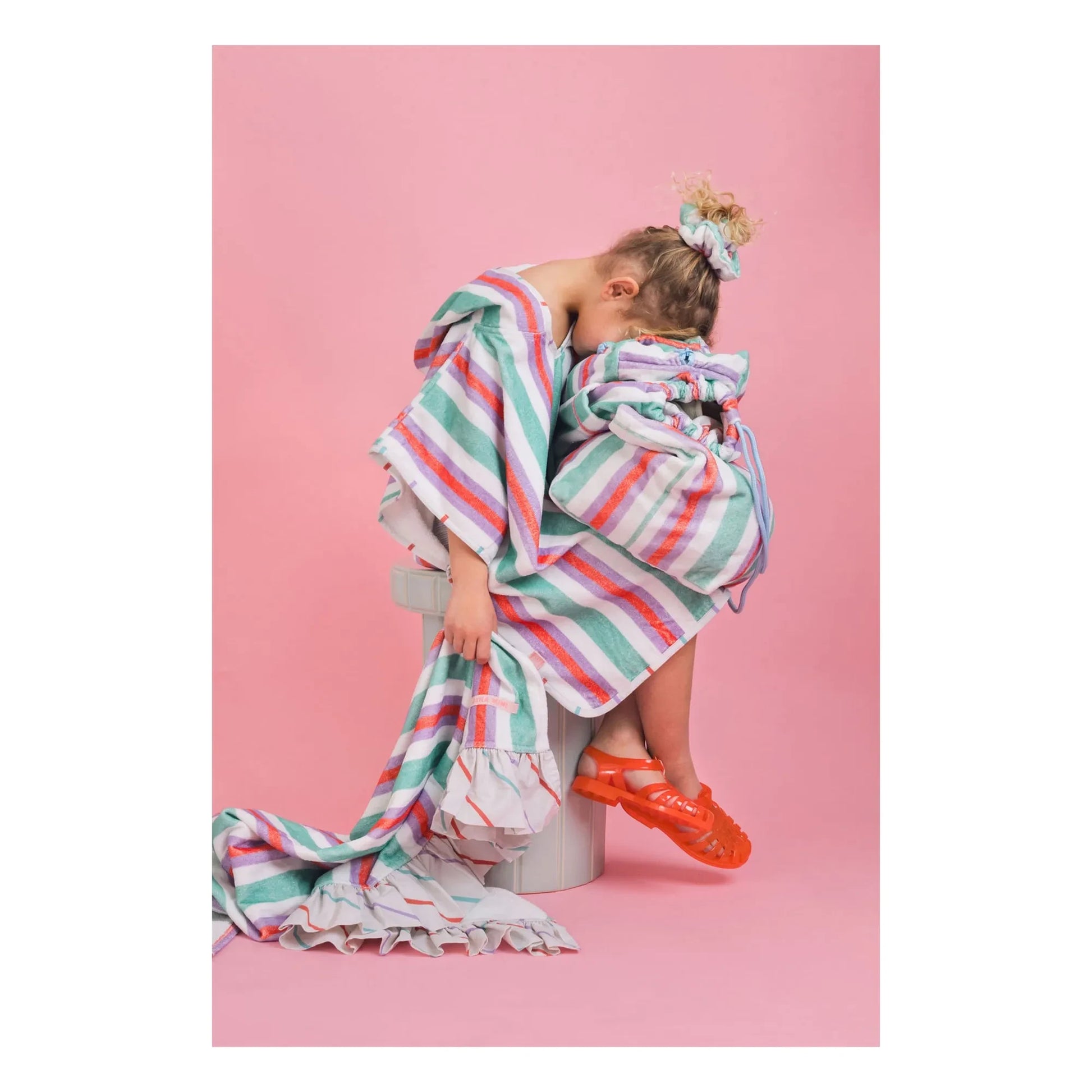 Jera Mini - Striped Towelling Bath Poncho