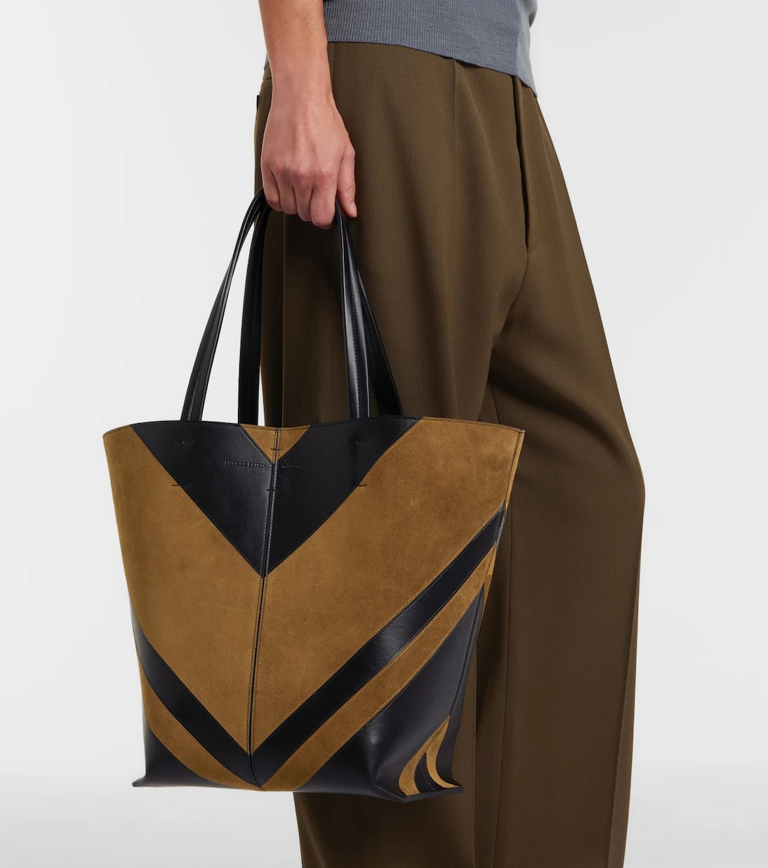 Phoebe Philo - Pot Cabas suede and leather tote bag