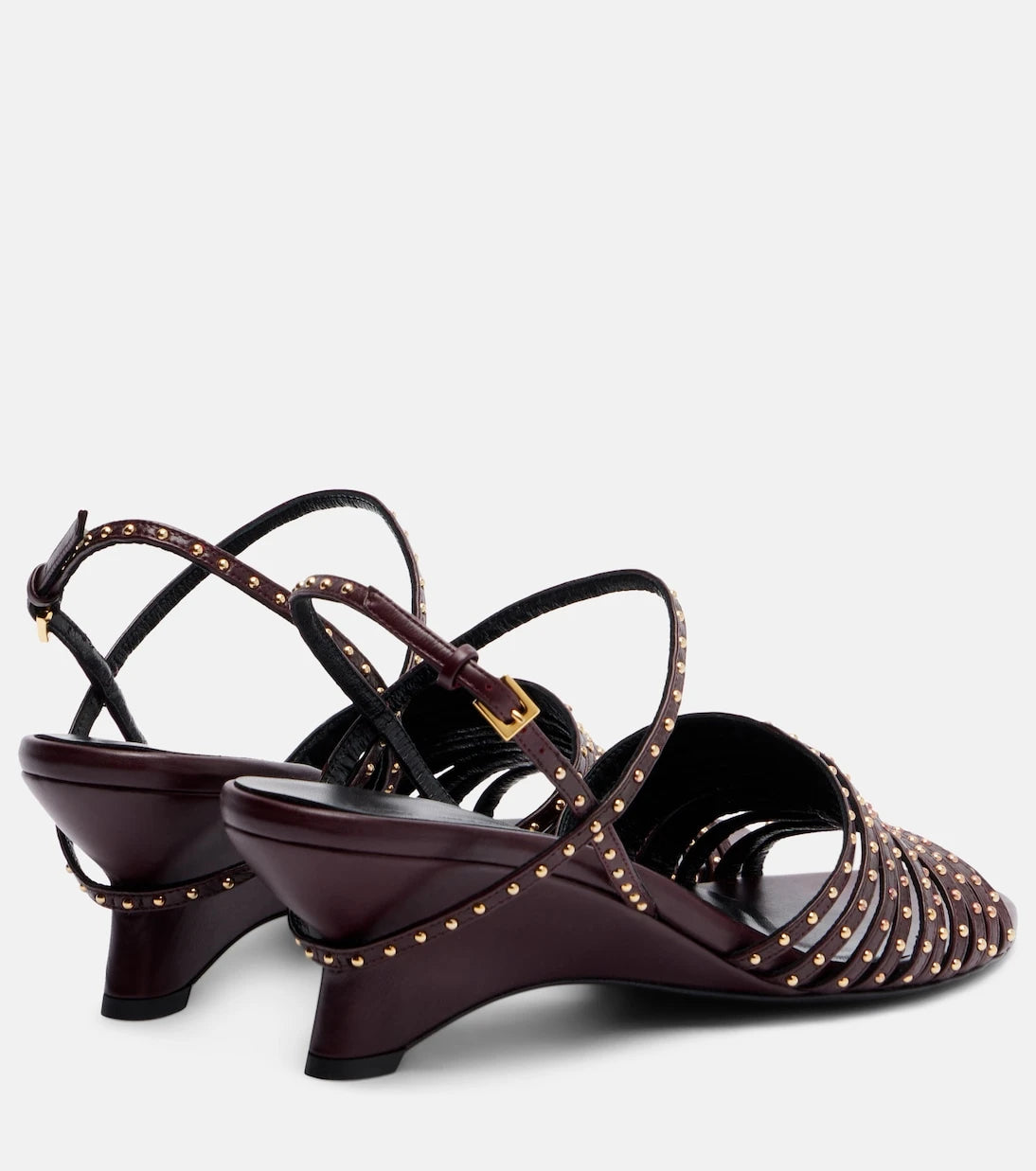 Khaite - Drew 35 studded leather wedge sandals