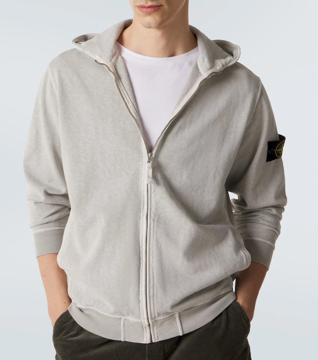 Stone Island - Cotton jersey zip-up hoodie