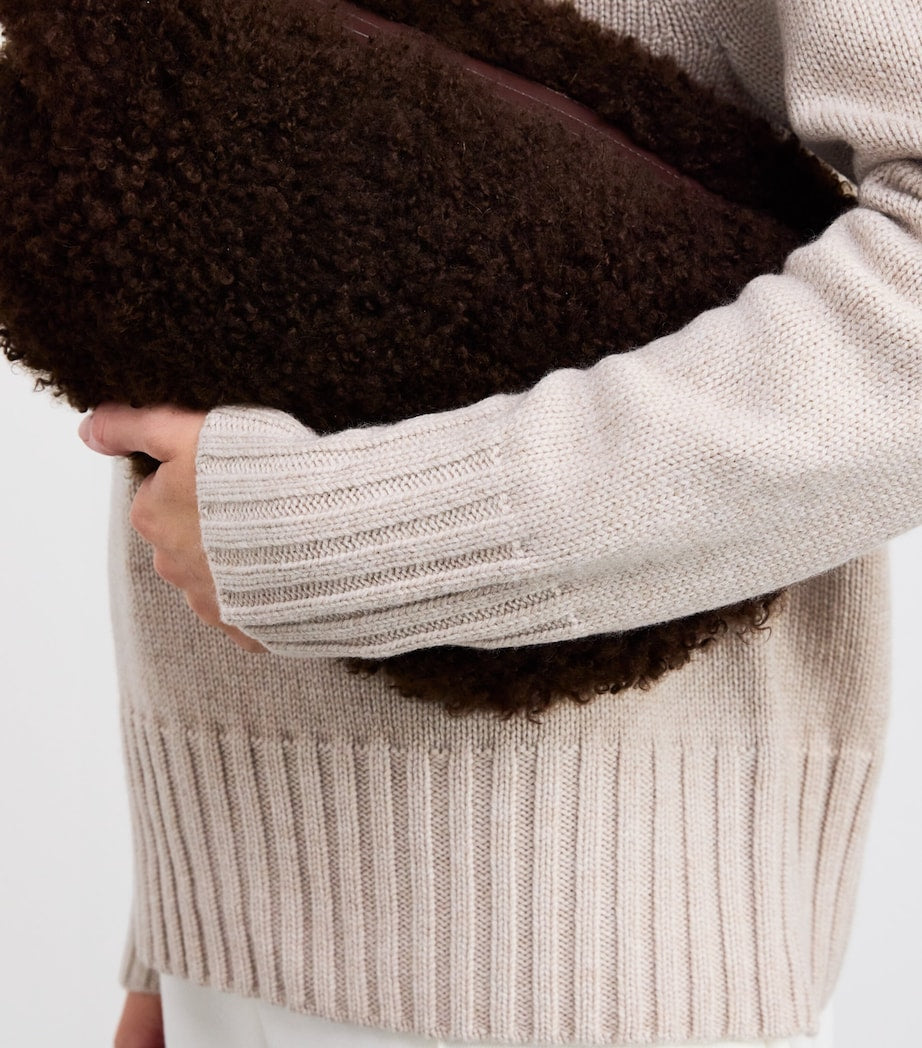 Max Mara Beige Wool-Cashmere Rollneck Sweater