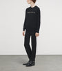 Black Wool Embellished Logo Sweater