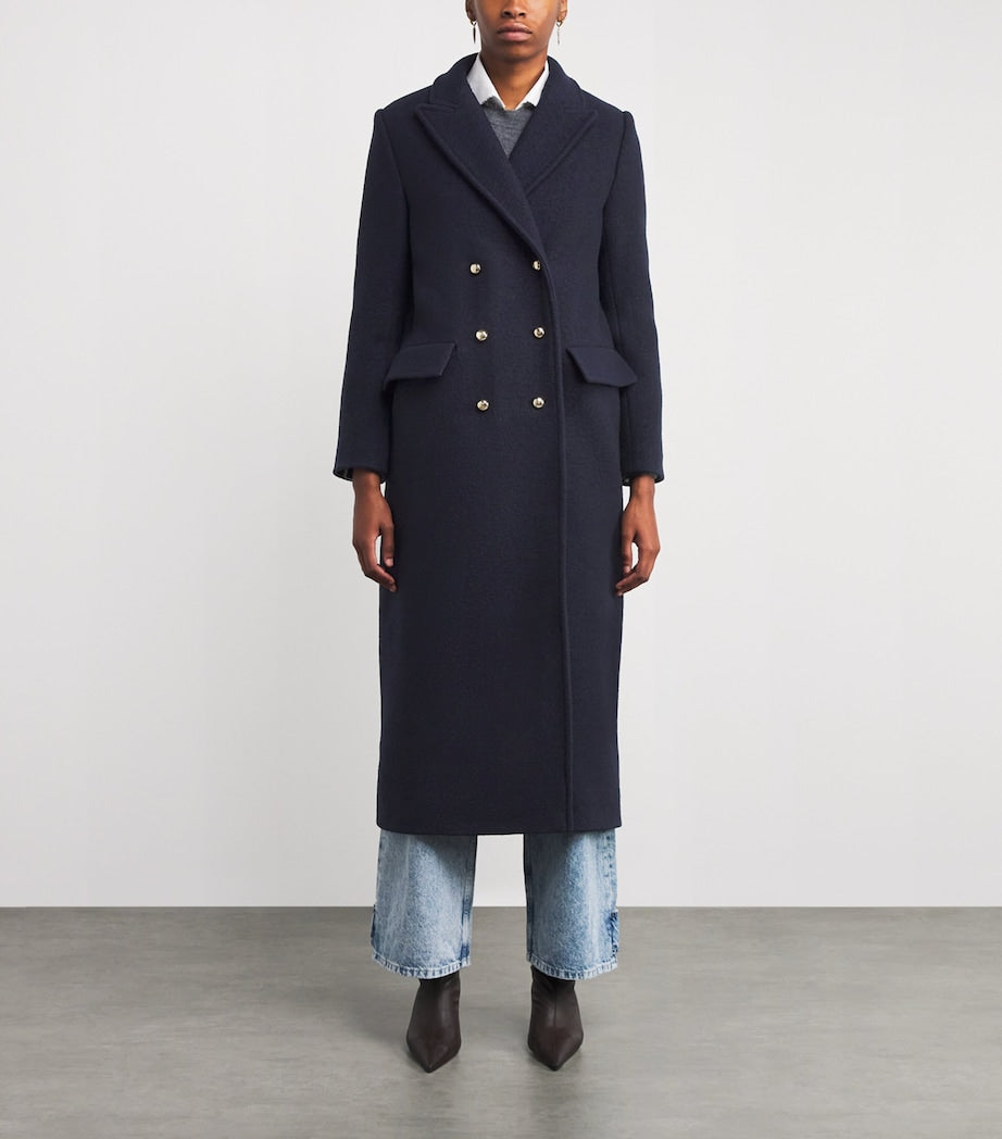 Claudie Pierlot Blue Wool Trench Coat