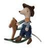 Maileg Cowboy Mouse with Rocking Horse (12cm)