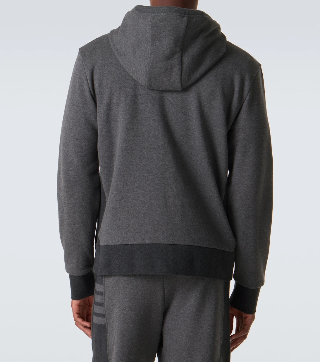 Thom Browne - 4-Bar cotton jersey zip-up hoodie