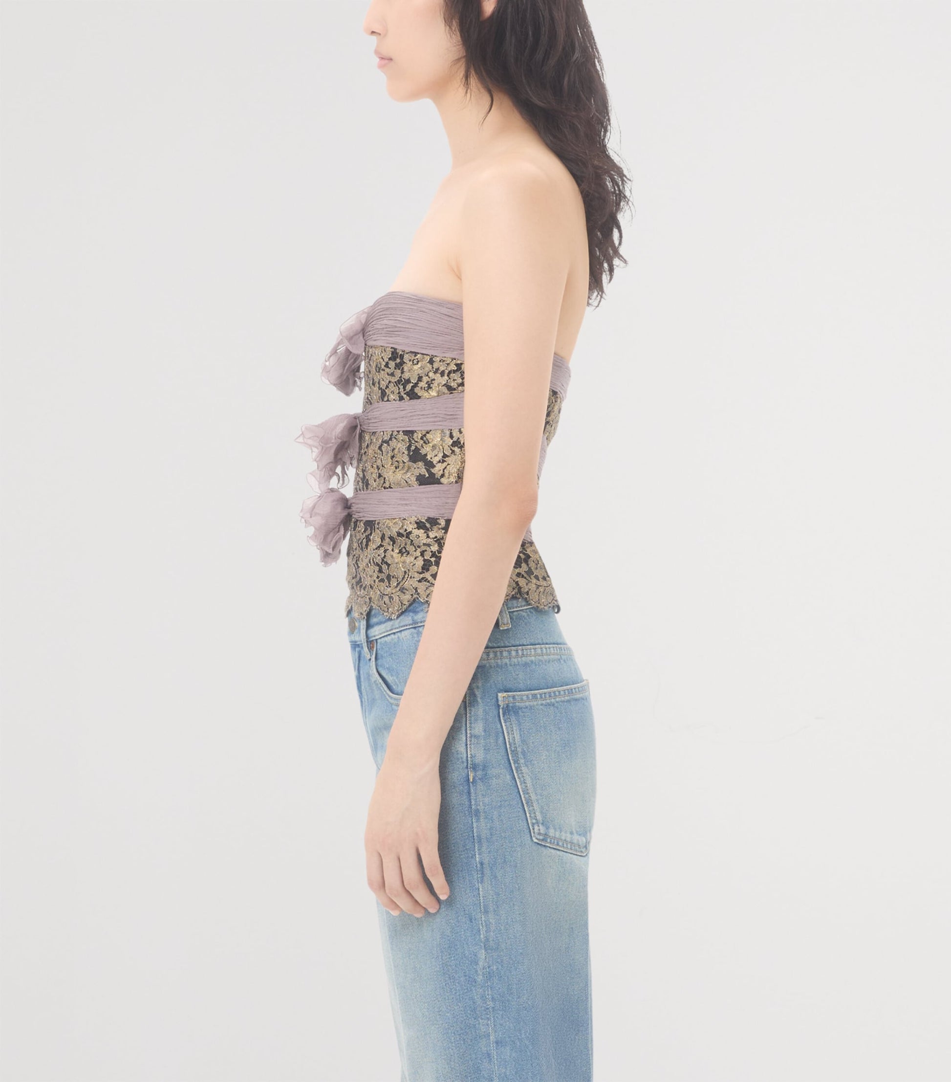 Valentino Multi Silk Bow Corset Top