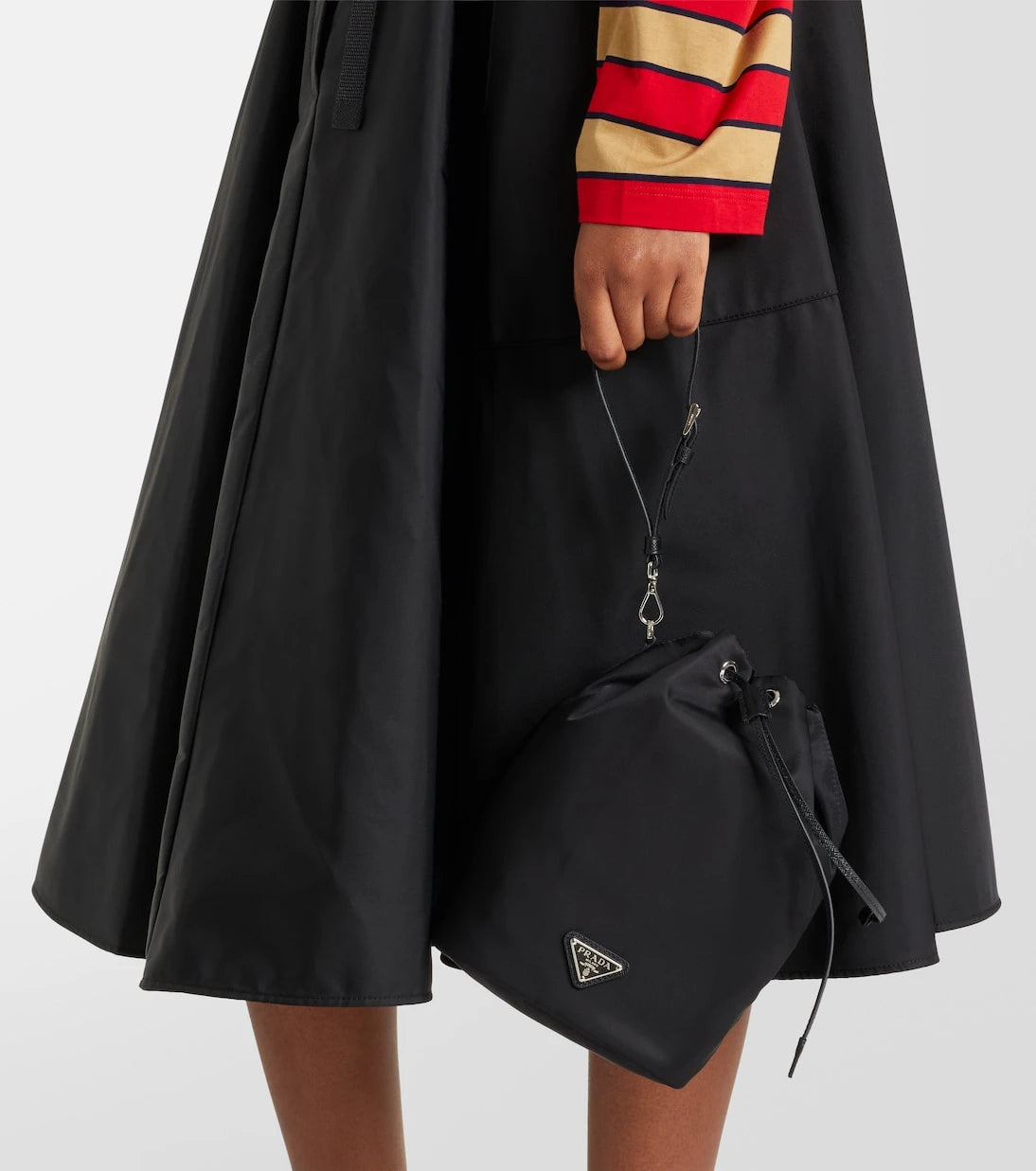 Prada - Re-Nylon deri detaylı kova çanta
