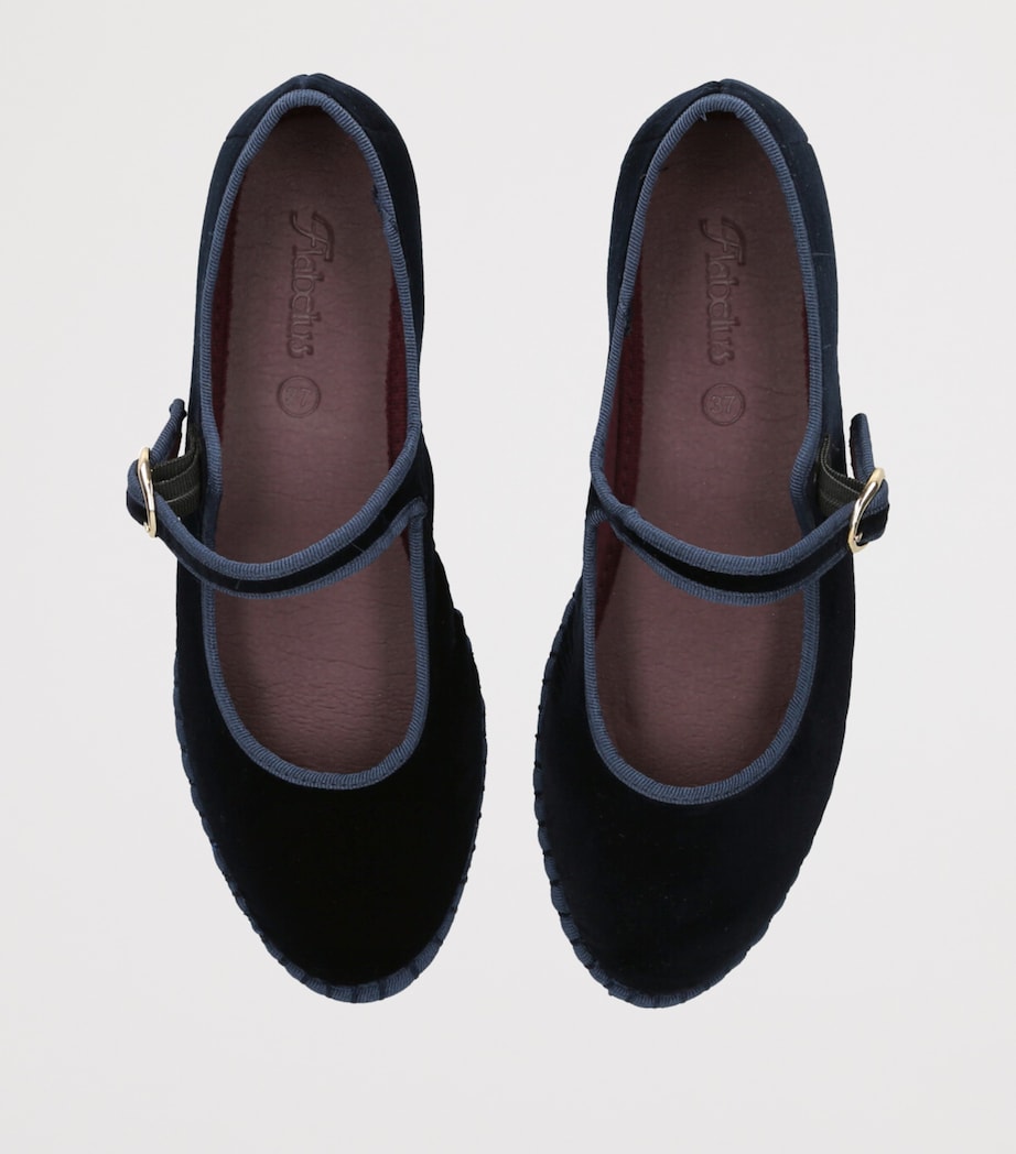 Flabelus Blue Velvet Molly Mary Janes