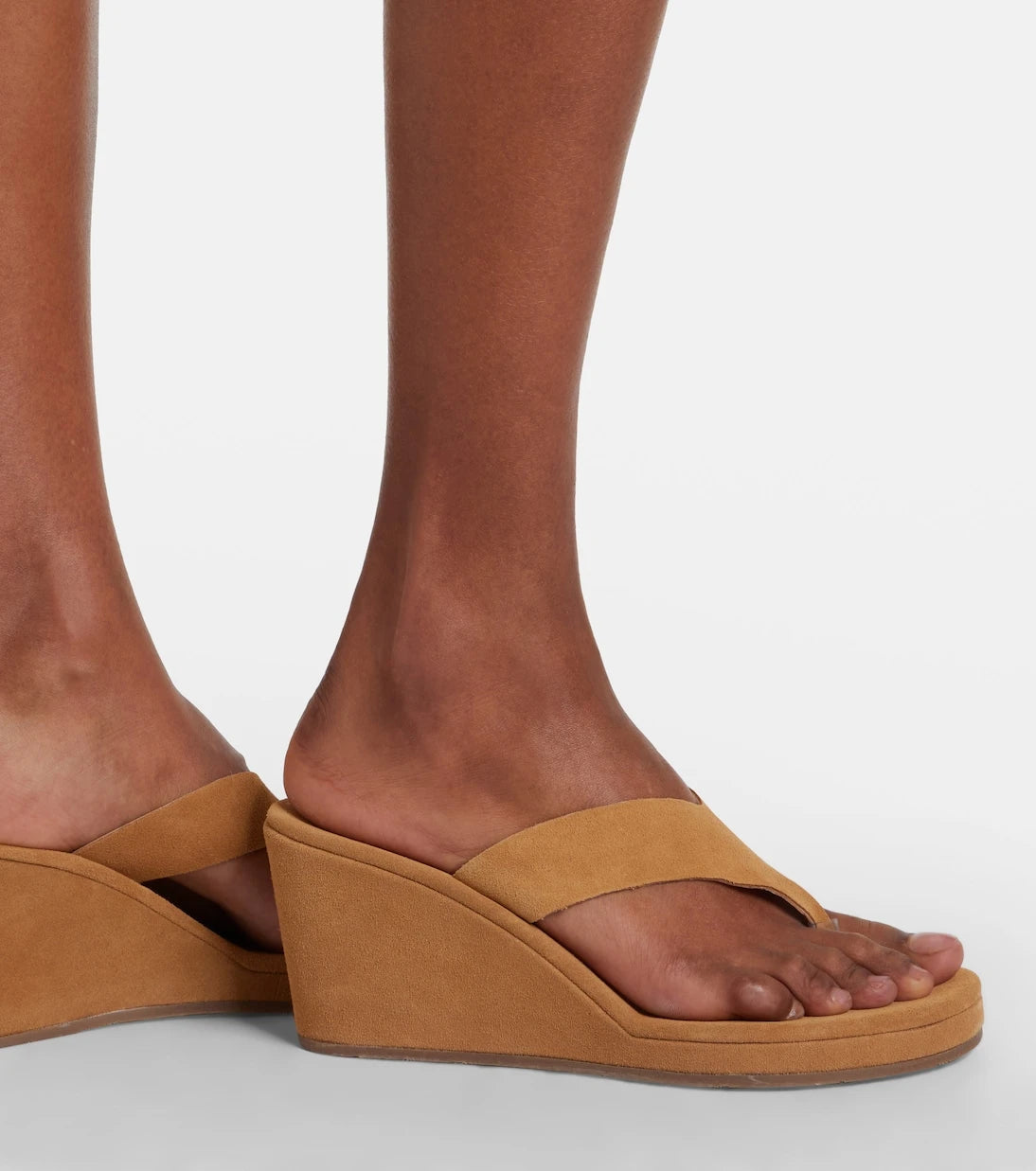 Ancient Greek Sandals - صندل ثونغ كعب ويدج "شاريس" من الشمواه