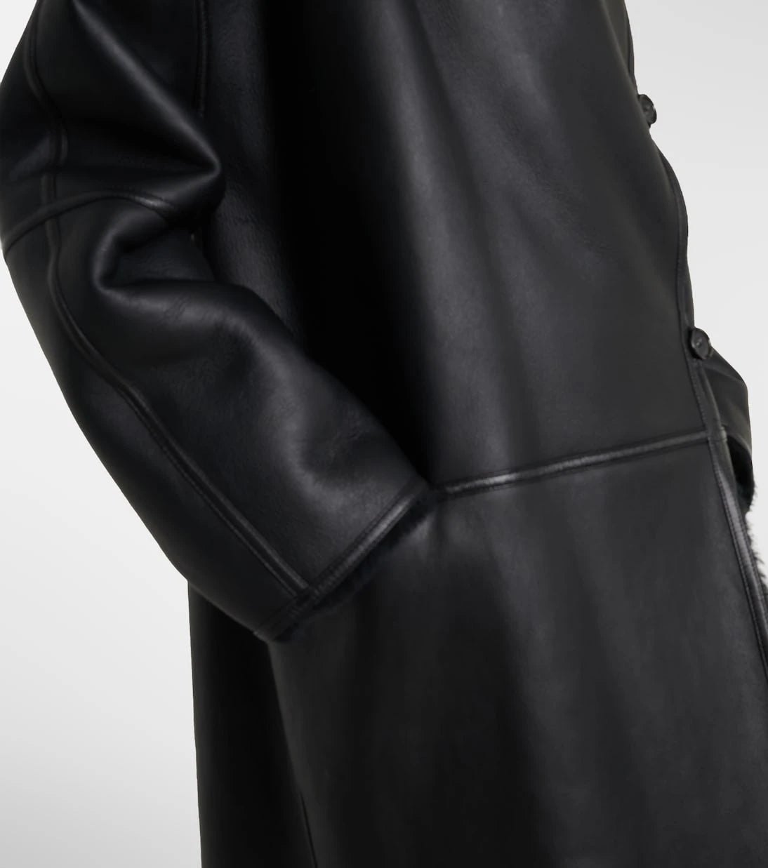 Toteme - Shearling-lined leather coat